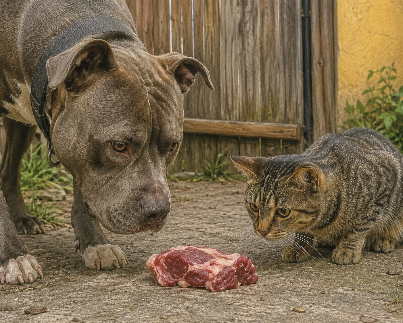 Pitbullul și pisica